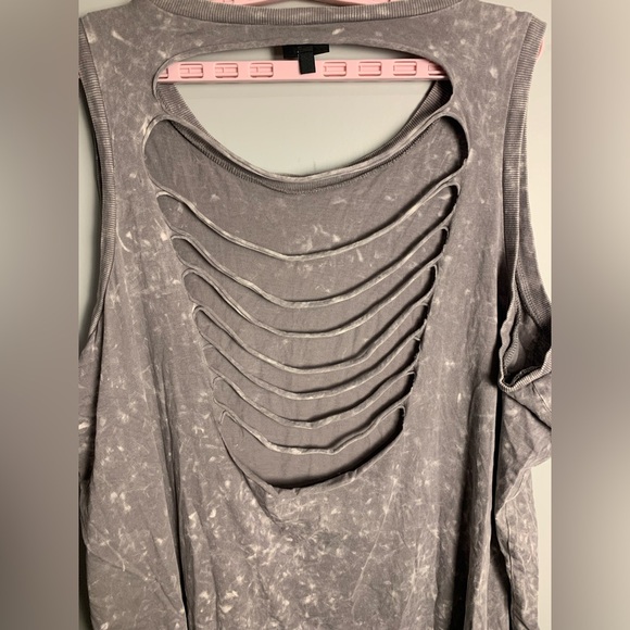 Torrid LoveSick Slashed Back Dress - Cotton Summer‎ Skull Grey Wash - Picture 6 of 12